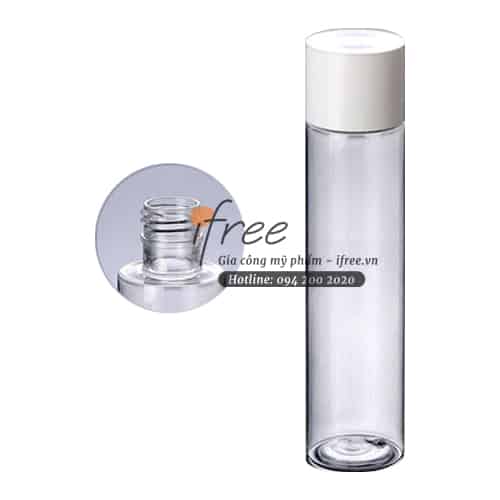 Gia công Dung dịch tẩy trang 2 lớp 5 Chai pet cổ cao chứa mỹ phẩm: toner, tẩy trang có nhiều dung tích trong hoạt động gia công mỹ phẩm của Gefco