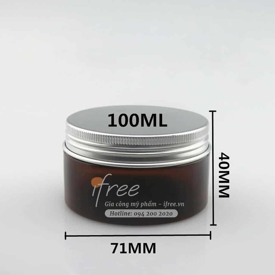 Gia công Kem massage tẩy tế bào chết cà phê giá rẻ 11 Hũ pet màu nâu 100ml chứa mỹ phẩm dạng kem, gel